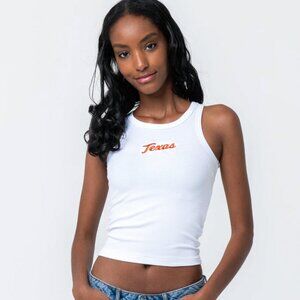 University of Texas Burnt Orange Logo Tank Top - White (UT)